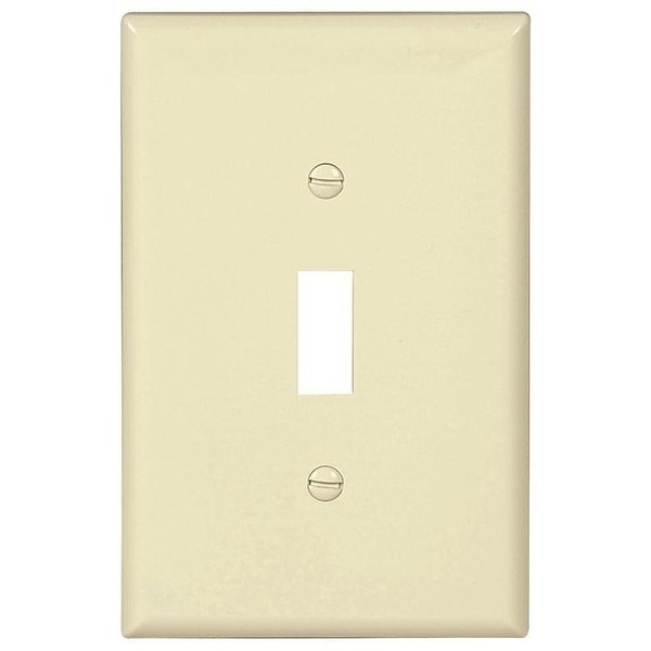Eaton Wiring Devices Wallplate, 478 in L, 318 in W, 1 Gang, Polycarbonate, Light Almond, HighGloss PJ1LA